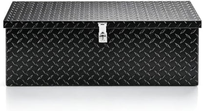 TUFFIOM 30" Aluminum Truck Bed Tool Box, Heavy Duty Diamond Plate Trailer Tool Box with Side Handle & Lock Keys, Tool Storage Organizer Chest for Pick up,Truck Bed,ATV,RV Trailer - Image 4