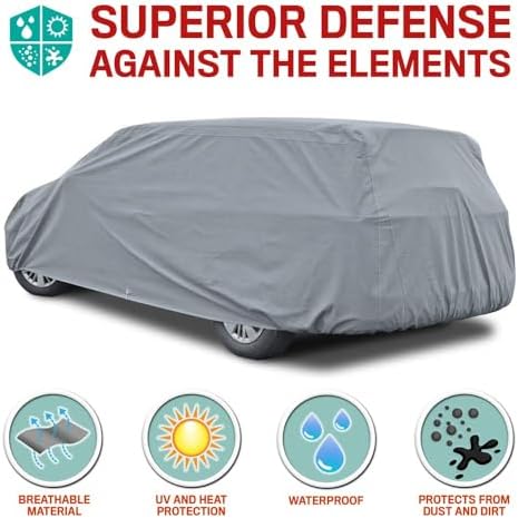 Motor Trend 4-Layer 4-Season Auto (Waterproof Outdoor UV Protection for Heavy Duty Use Full Car Cover for Vans, Suvs, Crossovers up to 185") - Image 3