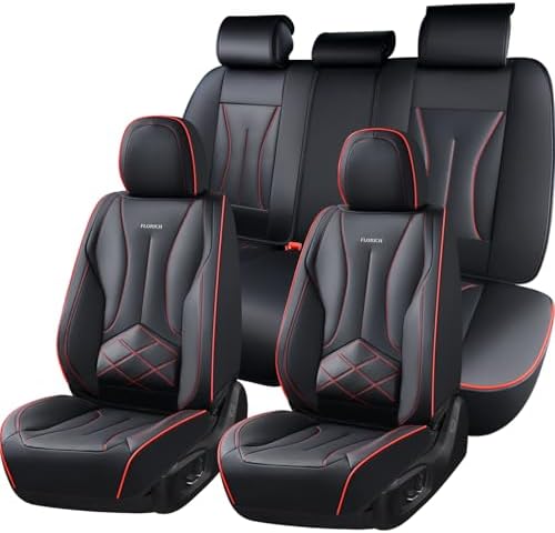 FLORICH Leather Car Seat Cover, Car Seat Covers Full Set, Waterproof Car Seat Protectors 5 Seats, Front and Rear Seat Covers for Cars, Automotive Seat Covers Protector Fit for Most Cars Trucks by FLORICH