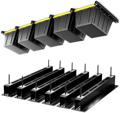 Overhead Garage Storage Rack for 12 17 27 Gallon Totes, 6 Pack for 5 Bins by Unknown