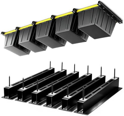 Overhead Garage Storage Rack for 12 17 27 Gallon Totes, 6 Pack for 5 Bins by Unknown