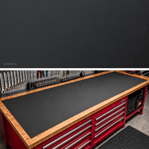 ONREVA Workbench Mat 24X48 Inches, EVA Rubber Work Mat, Protect Your Work Bench Top, Heavy Duty Pad for Tool Box Top, Table, Tool Station, Rolling Cabinet Cart Cover Liner Matt, 48"X24" 5mm Thick by ONREVA
