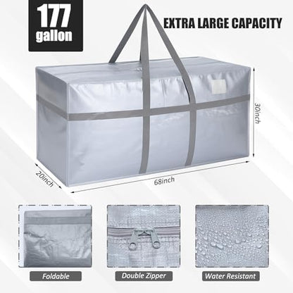 Windyun 4 Pcs 177 Gallon Extra Large Moving Bags XXL Heavy Duty Storage Bag - Image 2