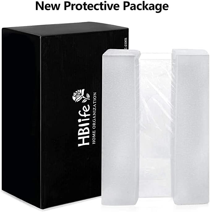 HBlife Acrylic Tissue Box Holder & Cover Clear Rectangular with Magnetic Bottom, Multi-Use Dryer Sheet & Mask Case Organizer for Bathroom, Car, Office, Table - 9.84 x 5.02 x 3.54 Inches