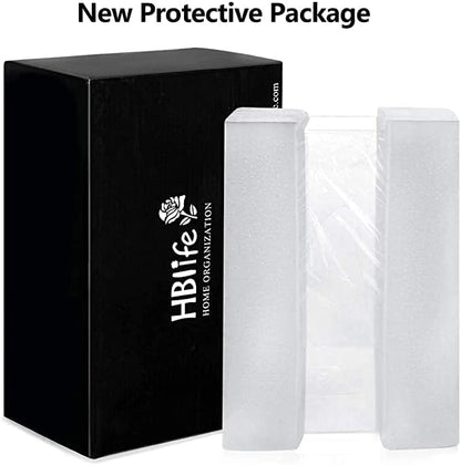 HBlife Acrylic Tissue Box Holder & Cover Clear Rectangular with Magnetic Bottom, Multi-Use Dryer Sheet & Mask Case Organizer for Bathroom, Car, Office, Table - 9.84 x 5.02 x 3.54 Inches