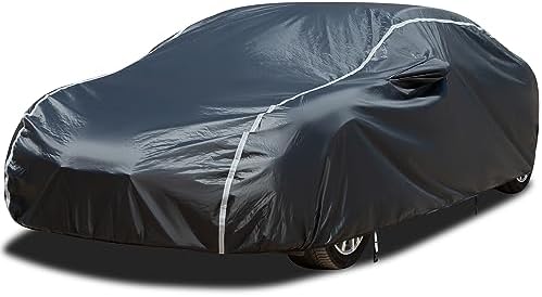 Car Cover Waterproof All Weather, Coverado Soft Cotton Backing Hail Protector Car Cover, Uv Storm Protection Full Exterior Covers with Invisible Mirror Pocket, Universal Fit Sport Car (167"-172") by COVERADOAUTO