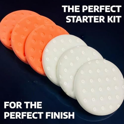 Smart Foam Pads Dual Action 5.5 inch Cut and Polish Combo (3-White, 3-Orange, 5.5 inch) | Perform 2-Step Compounding/Polishing Automotive Paint Correction Detail with Ease! - Image 4