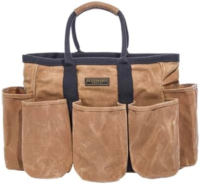 Readywares Supply Bag | 14" Waxed Canvas Gardening Tool Tote with Pockets by Readywares