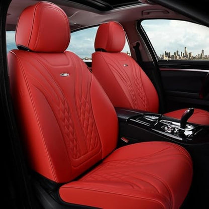 Coverado Car Seat Covers, Car Seat Covers Front Seats, 2-Pack Front Seat Cover, Nappa Leather Waterproof Seat Covers, Car Seat Protectors, Automotive Seat Covers Universal Fit for Most Vehicles by COVERADOAUTO