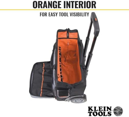 Klein Tools 55452RTB Tool Bag, Water Resistant Tool Storage Organizer Rolls on Rugged 6-Inch Wheels, 24 Pockets, Load Tested to 200-Pound - Image 4