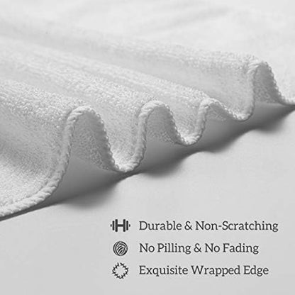 CARTMAN 14x14 Inch 30 Pack 280GSM Microfiber Cleaning Cloths, White - Image 6