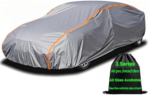 Large Car Cover,Snow Winter Outdoor Car Covers for Automobiles All Weather Waterproof,Full Exterior Covers Rain UV Snow Protection Fit All Sedan 208" to 218" by AnITAnT