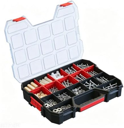 Tools Organizer, Small Parts Storage Toolbox, 14.8 * 11.4 * 2.6" Durable Hardware Box Storage - Image 5