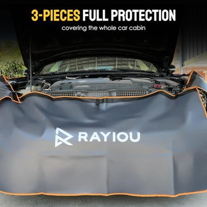 3Pcs Fender Covers for Mechanics, Durable Microfiber Leather, Anti-Scratch Car Fender Protector Mats for Sedan Truck or Station Wagon Automotive - Size M - Image 5