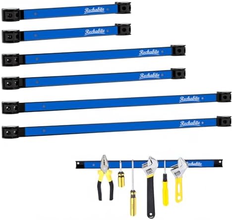 12" 18" 24" Magnetic Tool Holder Strip, Blue Magnet Bar, Metal Tool Organizer Rack for Garage Organization, Easy To Install in Workshop, Mounting Screws Included by RechabiteMagneticTools