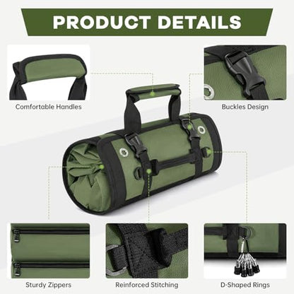 ANILD 13 Inch Regular Long Tool Bag Roll Up, Roll Up Tool Bag Organizer - Image 6