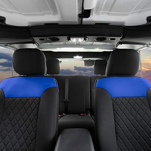 FH Group Car Seat Cover Cushion - 2 Pack Seat Covers for Cars Trucks SUV, Blue Black Neosupreme Car Seat Cushions, Car Seat Cover Cushion, Universal Fit Car Seat Protector - Image 4