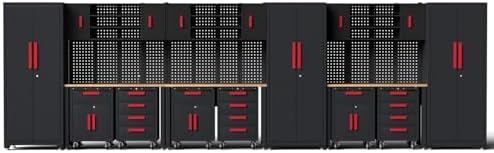 18Pack Garage Cabinets and Storage System,Red Handle by Tsnritor