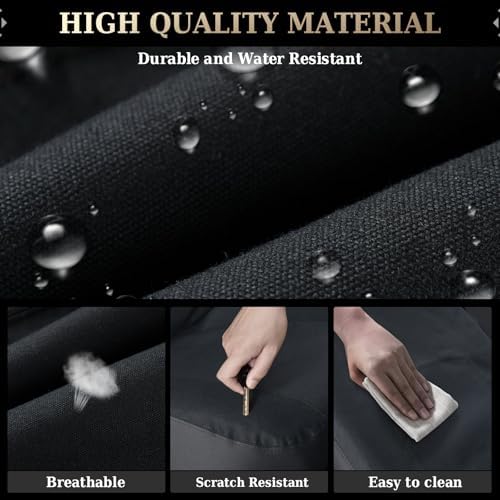 Coverado Car Seat Covers Front, Canvas Universal Seat Covers for Cars, 2-Pack Car Seat Cushions, Auto Seats Protectors for Kids & Dogs, Driver Seat Covers Fit for Most Vehicles Trucks SUVs/Black - Image 6