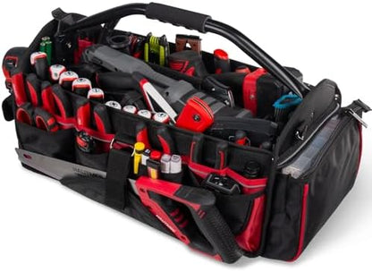 HAUTMEC 18.5" Heavy-Duty Tool Tote, 1680D Open Top Tool Bag with 39-Pockets, Rotating Steel Handle, Padded Shoulder Strap & Water-Resistant Base - HT0178 - Image 5