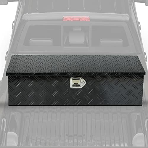 BLACKHORSE-RACING 39 x 13 x 10 Inches Heavy Duty Truck Bed Tool Box，Diamond Plate Trailer Pickup Truck Bed ATV Storage Organizer Toolboxes, Black - Image 2
