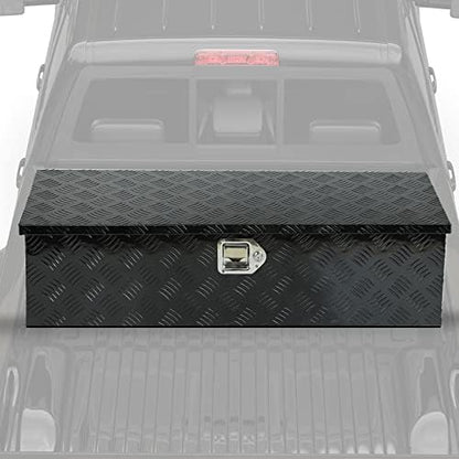 BLACKHORSE-RACING 39 x 13 x 10 Inches Heavy Duty Truck Bed Tool Box，Diamond Plate Trailer Pickup Truck Bed ATV Storage Organizer Toolboxes, Black - Image 2