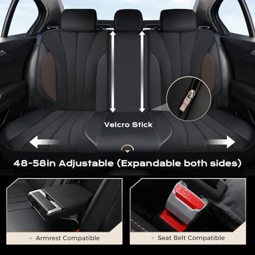 Coverado Seat Covers 5 Seats, Luxury Car Seat Covers Full Set, Automotive Car Protectors, Coffee Auto Seat Covers, Car Accessories Universal Fit for SUVs, Trucks, Sedans - Image 4