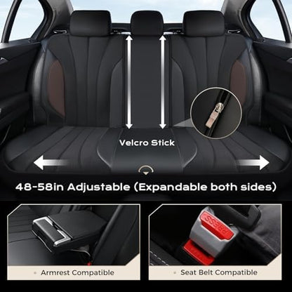 Coverado Seat Covers 5 Seats, Luxury Car Seat Covers Full Set, Automotive Car Protectors, Coffee Auto Seat Covers, Car Accessories Universal Fit for SUVs, Trucks, Sedans - Image 4
