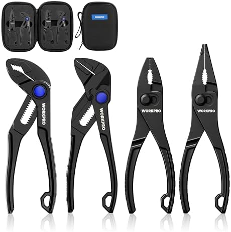 WORKPRO 4-Piece Mini Pliers Set with Pouch, Pocket Pliers, EDC Tool Gift by WORKPRO