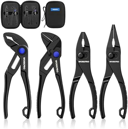 WORKPRO 4-Piece Mini Pliers Set with Pouch, Pocket Pliers, EDC Tool Gift by WORKPRO