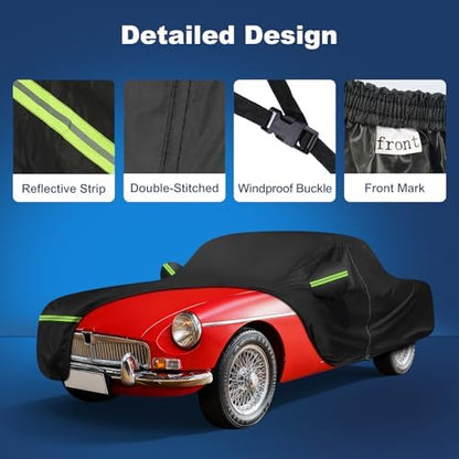QUNSUNUS Car Cover for MG MGB Roadster/GT 1962-1981 with Cotton Lining - Image 2