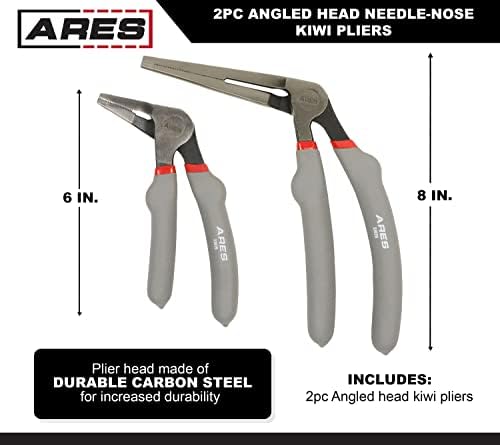 ARES 51018 2-Pc Angled Head Needle Nose Pliers Set - 6-In & 8-In - Image 2