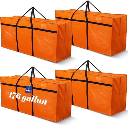 4 Pcs 176 Gallon Extra Large Moving Bags Heavy Duty Storage Bag by Clysee