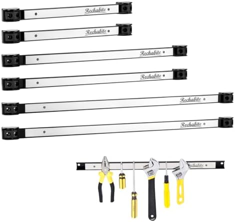 12" 18" 24" Magnetic Tool Holder Strip, Stainless Steel Surface Tool Magnet Bar, Metal Tool Organizer Rack for Garage Organization, Easy To Install in Workshop, Mounting Screws Included by RechabiteMagneticTools