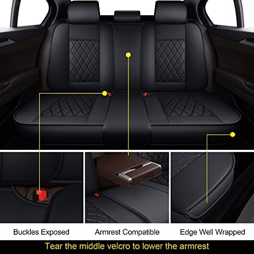 MIROZO Seat Covers Full Set, Leather Car Seat Covers for Sedan SUV Truck - Image 4