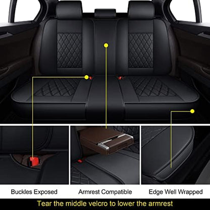 MIROZO Seat Covers Full Set, Leather Car Seat Covers for Sedan SUV Truck - Image 4