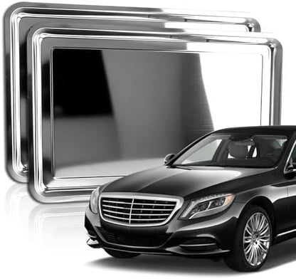 Luyizyo 2PCS Stainless Steel Oil Drip Pan for Under Car 35.4 x 23.6 x 1.9 by Unknown