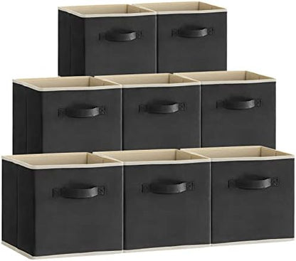 Lifewit Storage Cubes, 11 Inch Organizer Bins, 18L Black, 8 Packs by Lifewit