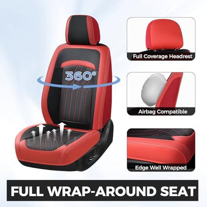 FLORICH Car Seat Covers Front Seat, Leather Seat Covers for Cars, Car Seat Protector Waterproof, Universal Automotive Seat Covers, Front Car Seat Cover Fit for Most Sedans SUV Pick-up Truck - Image 3