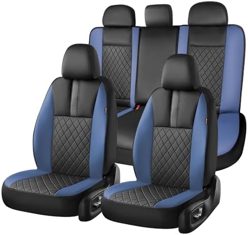 Coverado Car Seat Covers Full Set, Automotive Leather Seat Covers for Car，Universal Fit Front Back Seat Cover, Non-Slip Waterproof Breathable Car Seat Protector by COVERADOAUTO