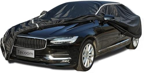 Tecoom Waterproof All Weather Car Cover, Cotton Backing Hail Protector with Zipper Door, UV Sun Snow Wind Protection, Universal Fit for Sedan 170–190 Inches by Tecoom