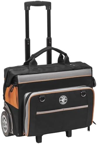 Klein Tools 55452RTB Tool Bag, Water Resistant Tool Storage Organizer Rolls on Rugged 6-Inch Wheels, 24 Pockets, Load Tested to 200-Pound by Unknown