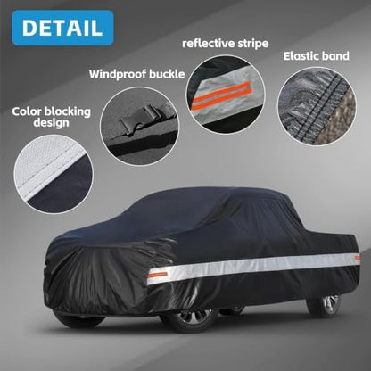 10 Layers Truck Cover Waterproof All Weather. Pickup Truck Cover Rain Snow UV Dust Protection. Length Up to 205 inches, Universal Fit for HR-B-PK-S(A-535)-0. - Image 3