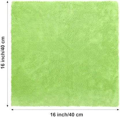Shimeyao 30 Pcs 16 x 16 Inch Edgeless Microfiber Plush Towels for Cars Detailing Drying Wash Polishing Absorbent Cleaning Cloths, 500 GSM(Green) - Image 2
