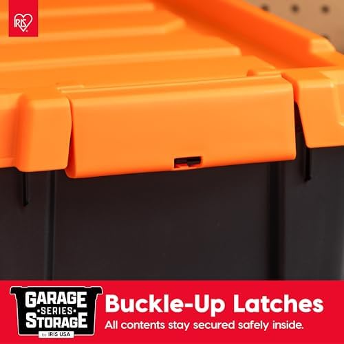 IRIS USA 5-Pack 3 Gal Heavy Duty Lockable Storage Totes with lids, Orange - Image 6