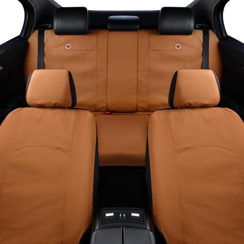 Coverado Car Seat Covers Front, Canvas Universal Seat Covers for Cars, 2-Pack Car Seat Cushions, Auto Seats Protectors for Kids & Dogs, Driver Seat Covers Fit for Most Vehicles Trucks SUVs/Khaki - Image 5