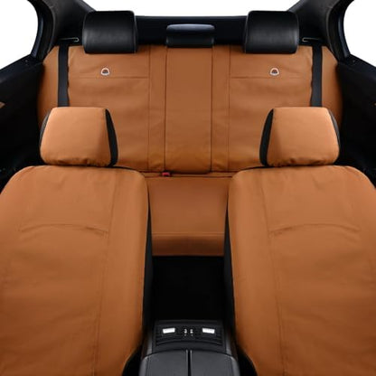Coverado Car Seat Covers Front, Canvas Universal Seat Covers for Cars, 2-Pack Car Seat Cushions, Auto Seats Protectors for Kids & Dogs, Driver Seat Covers Fit for Most Vehicles Trucks SUVs/Khaki - Image 5