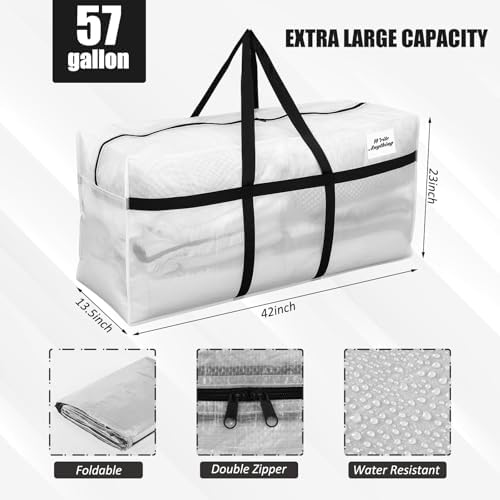 Windyun 4 Pack 57 Gallon Extra Large Moving Bags XXL Heavy Duty Storage Bag - Image 3