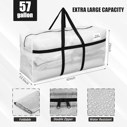 Windyun 4 Pack 57 Gallon Extra Large Moving Bags XXL Heavy Duty Storage Bag - Image 3