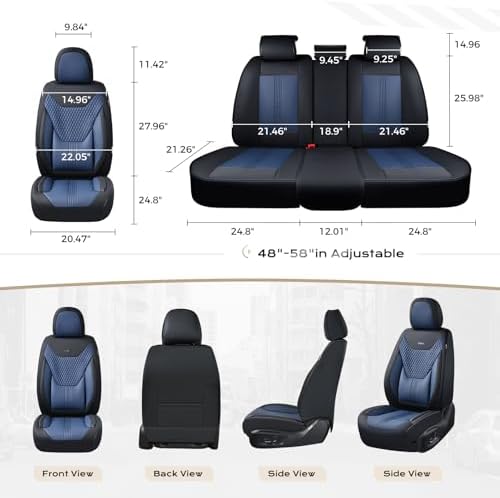 Coverado Car Seat Covers with Lumbar Support, Front Covers for Cars, Universal Automotive Seat Cover, Waterproof, Leather Car Seat Cushion, Interior Seat Protectors for Most Cars - Image 6